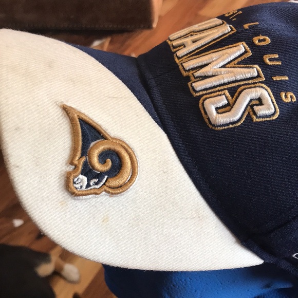 St Louis  Rams Men's Blue & White Reebok Adjustable Cap. Good Condition. OSFA. - Picture 5 of 12